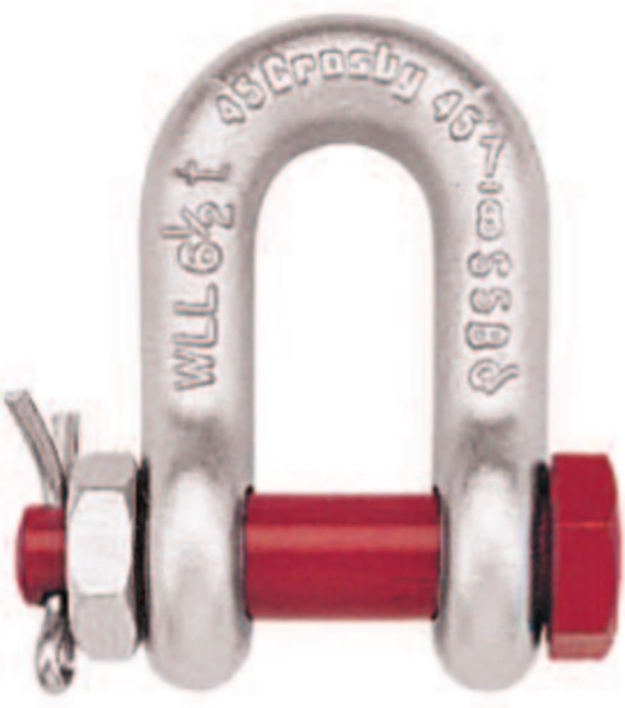 EEK-2150 / Crosby G-2150 D shackle — galvanised alloy steel, safety bolt-nut + cotter pin