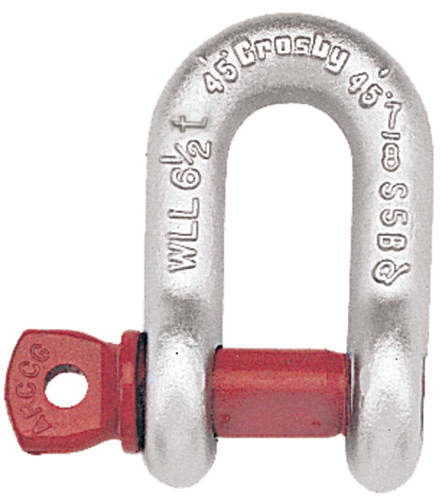 EEK-210 / Crosby G-210 D shackle — galvanised alloy steel, screw pin, US Federal Spec