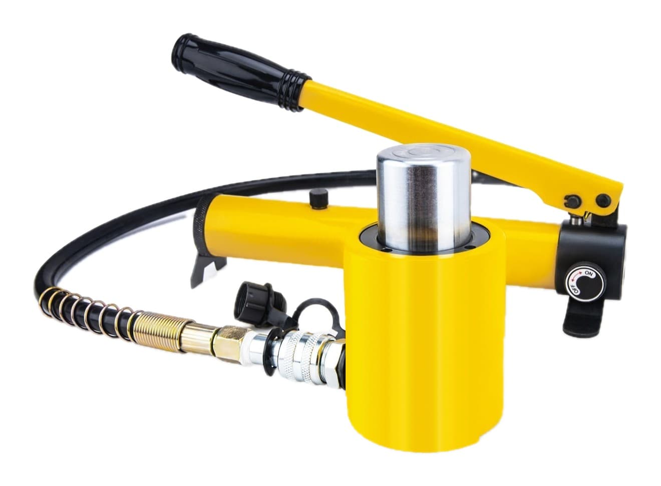 Remote control hydraulic jack set: cylinder, hose and hand pump